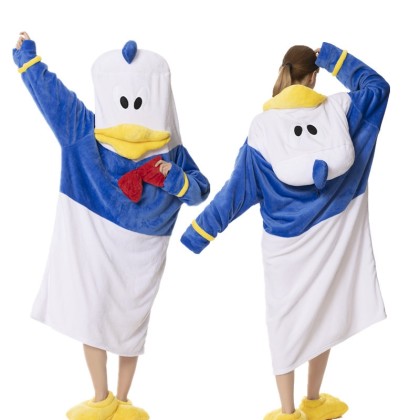 Donald Duck Funny Sleeping Bags Couples Cartoon Flannel Onesie Robes