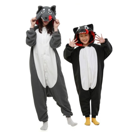 Grey Wolf Onesie Kigurumi For Matching Family Halloween Costumes
