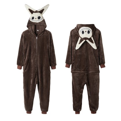 Long Ear Dark Brown Onesie Kigurumi Labubu Halloween Costumes
