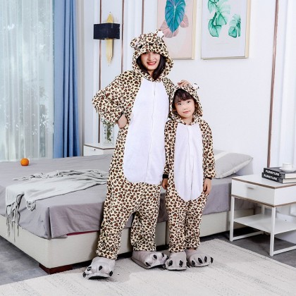 Halloween Family Matching Leopard Bear Onesies Kigurumi Pajamas