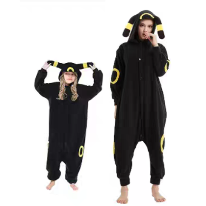 Pokemon Yellow Umbreon Onesie Kigurumi Pajamas For Halloween Family Costumes