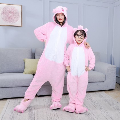 Cute Pink Pig Onesies Kigurumi For Matching Family Halloween Costumes