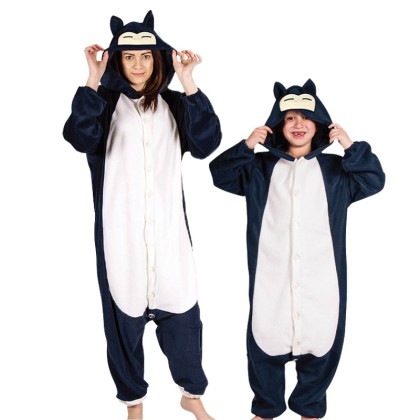 Pokemon Dark Snorlax Onesies Kigurumi For Halloween Family Cartoon Costumes