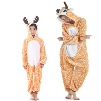 Sika Deer Onesies Kigurumi For Matching Family Halloween Animal Costumes