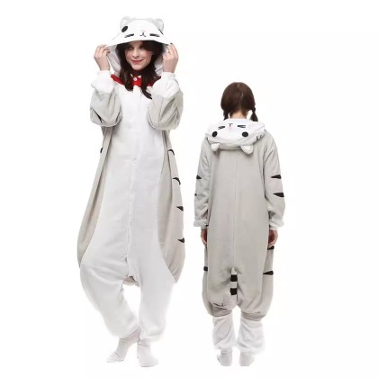 Fleece Cheese Cat Onesie Kigurumi For Adults Halloween Costumes