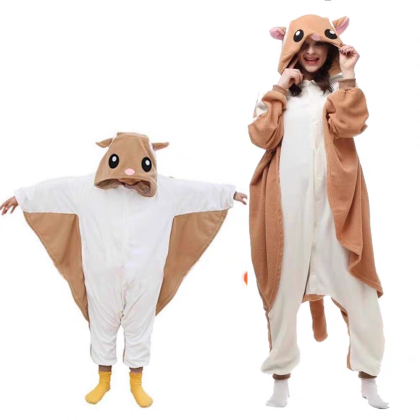 Light Flying Squirrel Onesies Pajamas Kigurumi For Halloween Family Costumes