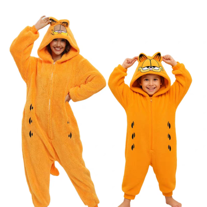 Garfield Cat Onesies Cartoon Kigurumi For Halloween Family Costumes