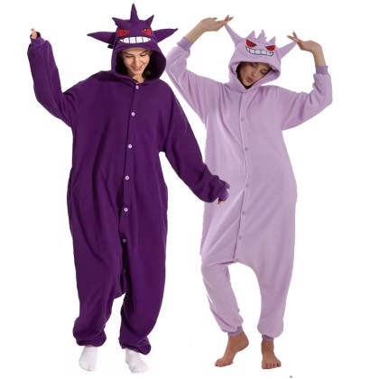 Pokemon Gengar Onesies Kigurumi For Adults Halloween Couple Costumes