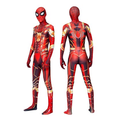 Golden Armored Spider-Man Men's Jumpsuit For Adult Halloween Cosplay Costume