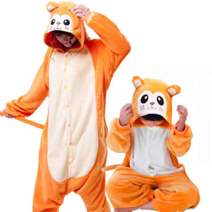 Golden Monkey Parent-Child Matching Onesie Kigurumi For Halloween Family Costumes