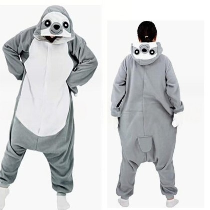 Gray Sloth Onesies Kigurumi Pajamas For Men & Women Halloween Costumes