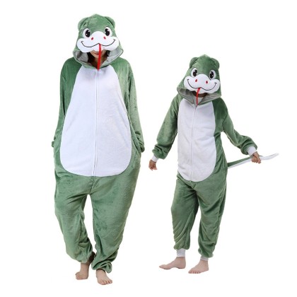 Green Snake Parent-Child Onesies Kigurumi For Halloween Family Costumes