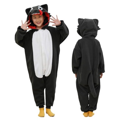 Grey Bad Wolf Onesie Kigurumi For Halloween Kids Animal Costumes