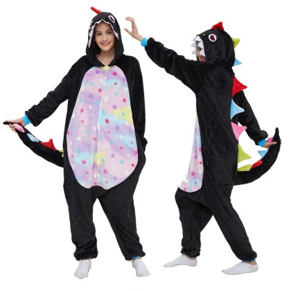 Heart-Eye Dinosaur Onesie Pajamas For Adults Halloween Costumes