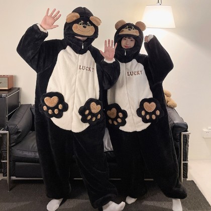 Honey Bee Puppy Onesies Pajama Kigurumi For Couples Matching Halloween Costumes