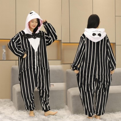 Adult Male Jack Skellington Onesie Kigurumi Pajamas For Halloween Costume