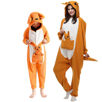 Kangaroo Onesie Kigurumi For Adults & Kids Halloween Family Costumes