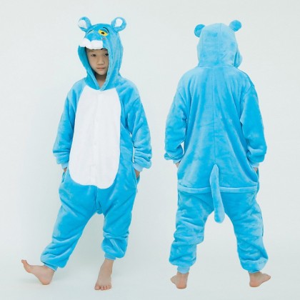 Blue Snow Leopard Onesies Kigurumi For Kids Halloween Animal Costumes