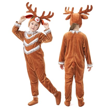 Festive Reindeer Onesies Kigurumi For Halloween Kids Costumes