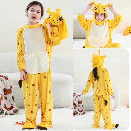 New Arrival Halloween Costume Kids Yellow Giraffe Onesie Kigurumi Pajama