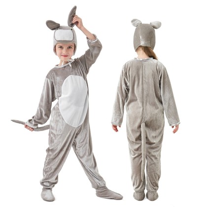 Gray Donkey Onesies Kigurumi For Kids Halloween Animal Costumes