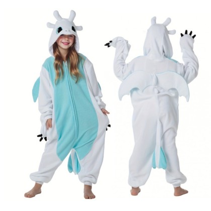 Light Fury Onesie White Dragon Kigurumi Pajamas For Halloween Kids Costumes