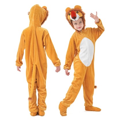 Cute Lion Onesies Kigurumi For Halloween Kids Animal Costumes