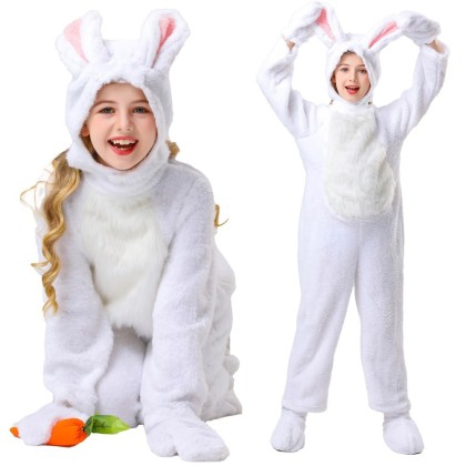 White Rabbit Onesies Kids Halloween Christmas Performance Suit