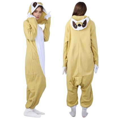 Light Sloth Onesie Kigurumi Animal Pajamas For Halloween Adults Costumes