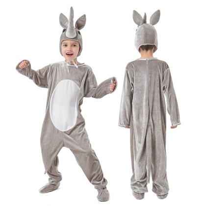 Little Rhino Onesie  Kigurumi For Halloween Kids Animal Costumes
