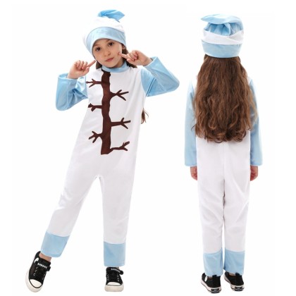 Long Twig Snowman Onesie Kigurumi Pajamas For Kids Halloween Costumes