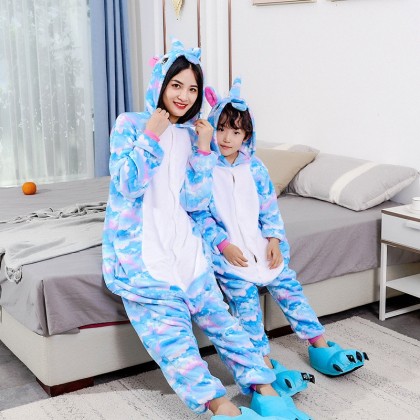 Fannel Lucky Cloud Pegasus Family Onesies Kigurumi Pajamas For Halloween