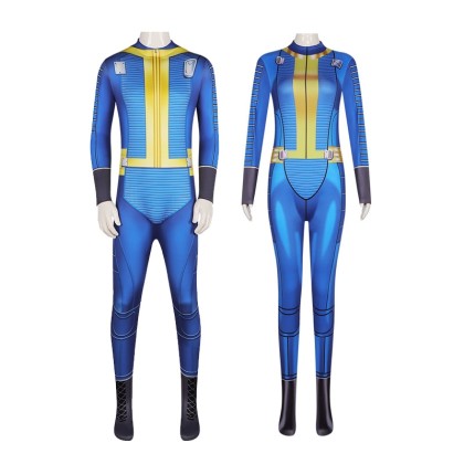 Fallout Vault 33 Couple's Cosplay Bodysuit For Halloween Costume 
