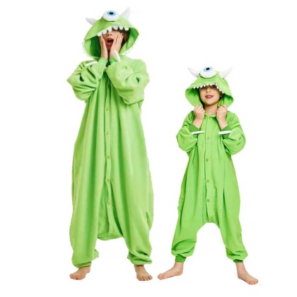 Mike Wazowski Onesie Kigurumi Pajamas For Matching Family Halloween Costumes
