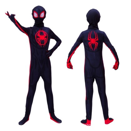 Across the Spider-Verse Miles Morales Kids Jumpsuit For Halloween Cosplay Costume