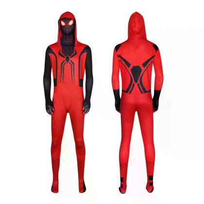 Miles Morales Scarlet Spider Jumpsuit For Adults Halloween Cosplay Costume