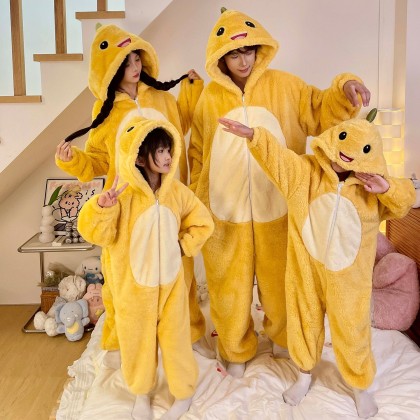 Milk Dragon Coral Fleece Onesie Pajama Kigurumi For Family Halloween Costumes
