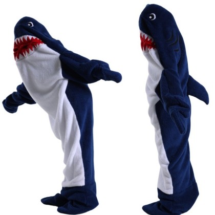 Navy Blue Shark Wearable Blanket Sleeping Bag For Family Matching Halloween Costumes