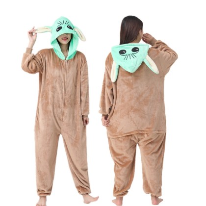 New Baby Yoda Onesie Kigurumi For Adults Halloween Costumes