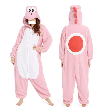 New Pink Yoshi Onesie Kigurumi Cartoon Pajamas For Adults Halloween Costumes