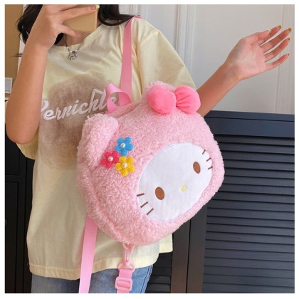 Cute Hello Kitty Plush Doll Backpack For Kids and Teens Gift