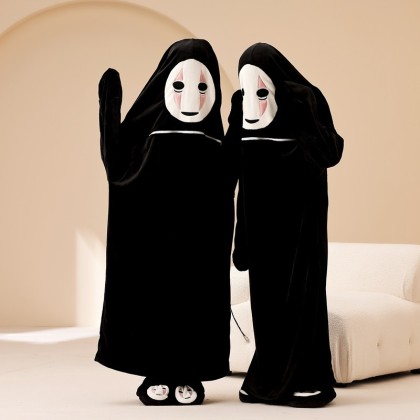 Couple Matching No Face Man Pajamas Funny Nightgown Cozy Onesie Costumes
