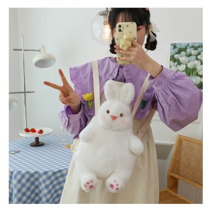 New Cute Rabbit Doll Soft Cartoon Animal Plush Backpack