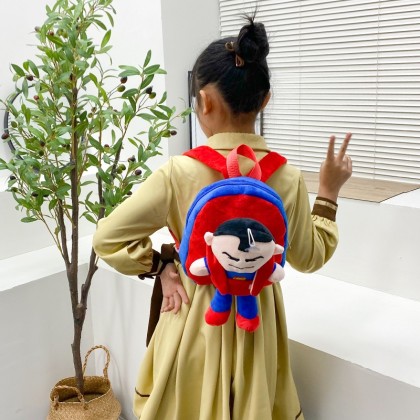 Superman Plush Cartoon Mini Children Backpack Kindergar Schoolbag