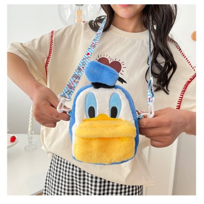 Blue Donald Duck Cute Cartoon Plush Shoulder Bag For Kids and Teens