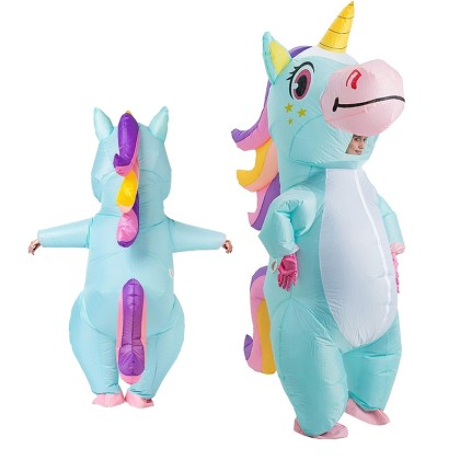 Funny Inflatable Unicorn Costume Blow Up Halloween Party Outfit For Adult