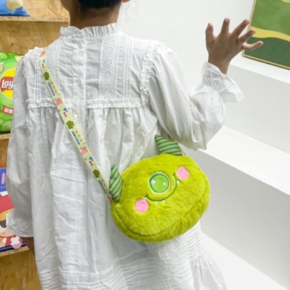 Haruhi Cute Cartoon Little Monster Plush Shoulder Bag For Kids