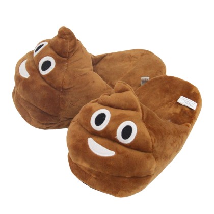 Funny Poop Plush Stuffed Indoor Couple Slippers