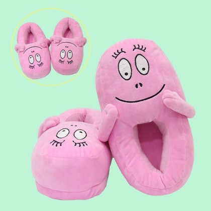 Pink Cartoon Baba Plush Stuffed Indoor Leisure Slippers Shoes