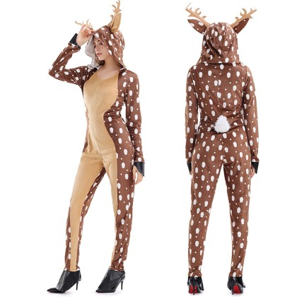 Adult Sika Deer Kigurumi Onesies Christmas Halloween Animal Costumes